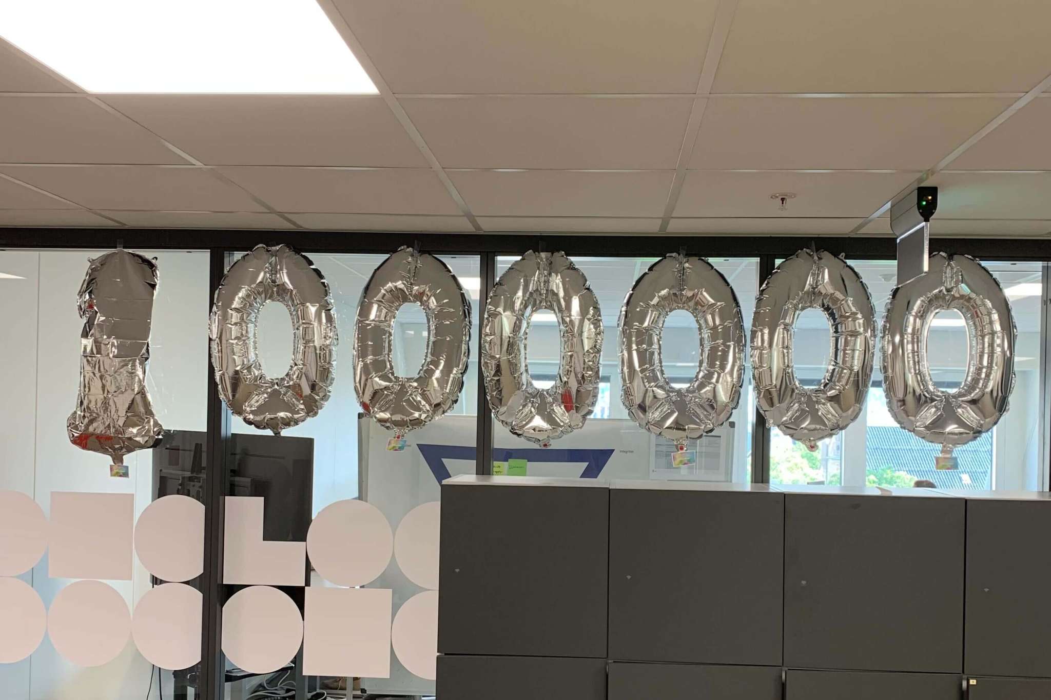 Tallballonger på kontor, foto