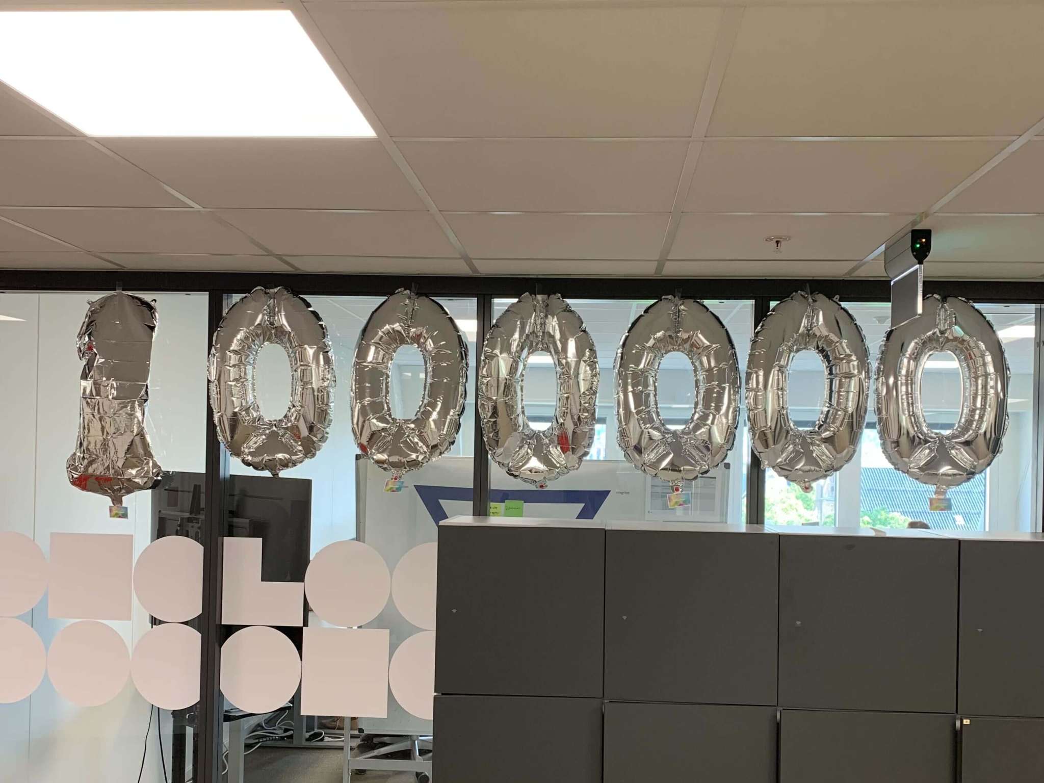 Tallballonger på kontor, foto